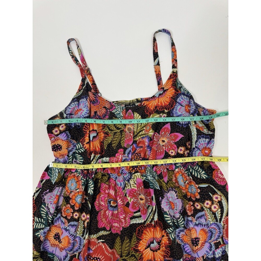 Torrid Maxi Challis Tiered Dress Floral Sz 2 Sleeveless Boho Summer Festival - Picture 10 of 14